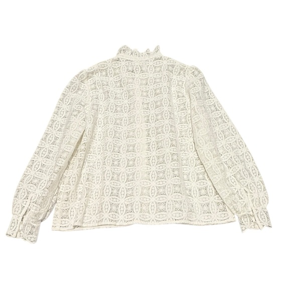 Sezane Chlo Blouse Lace Ecru Size 44 - Picture 6 of 9